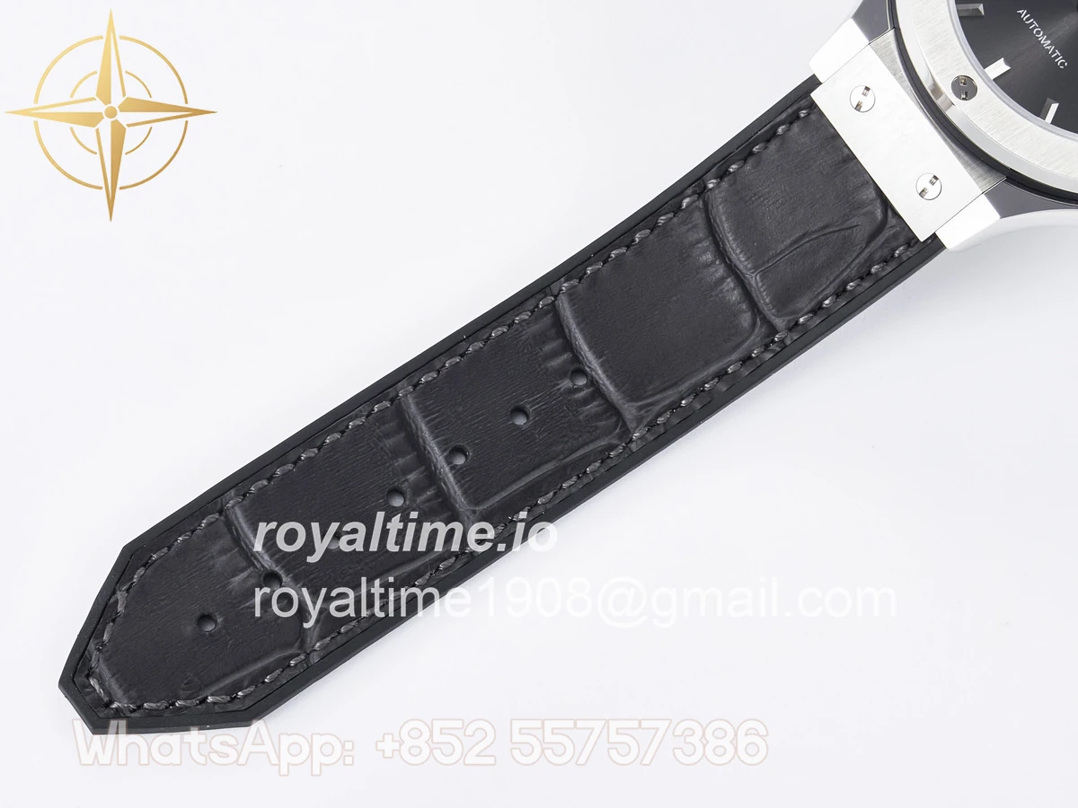 Hublot Classic Fusion 38mm SS JJF Gray Dial on Black Gummy Leather Strap - Image 20