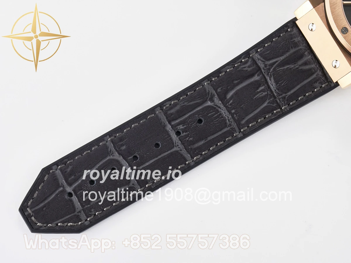 Hublot Classic Fusion 42mm RG JJF Gray Dial on Black Gummy Leather Strap - Image 20