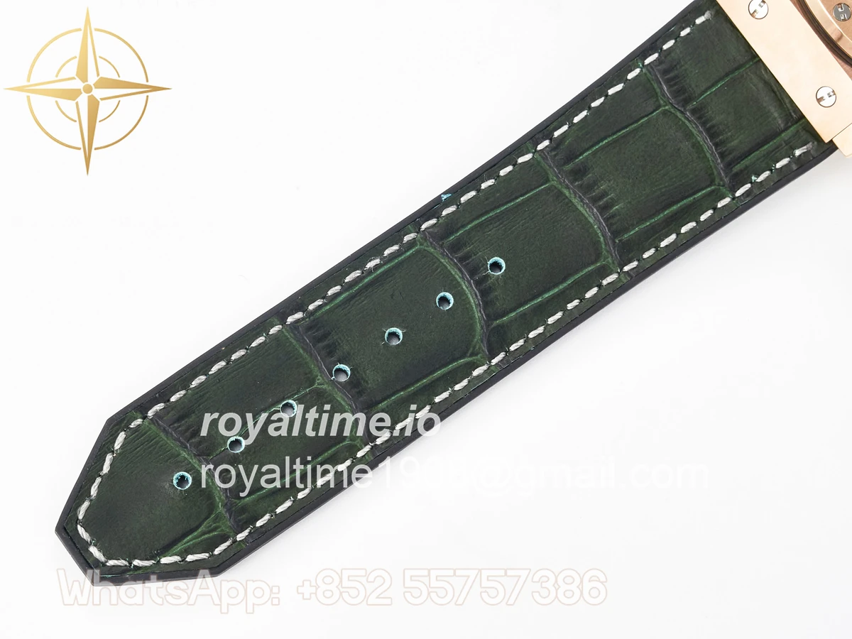 Hublot Classic Fusion 42mm RG JJF Green Dial on Green Gummy Leather Strap - Image 20