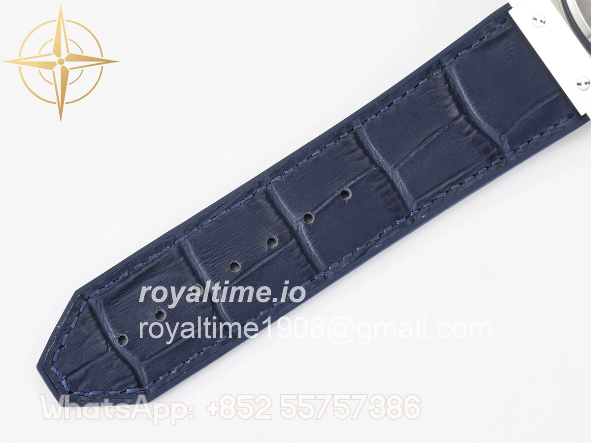 Hublot Classic Fusion 42mm SS JJF Blue Dial on Blue Gummy Leather Strap - Image 20