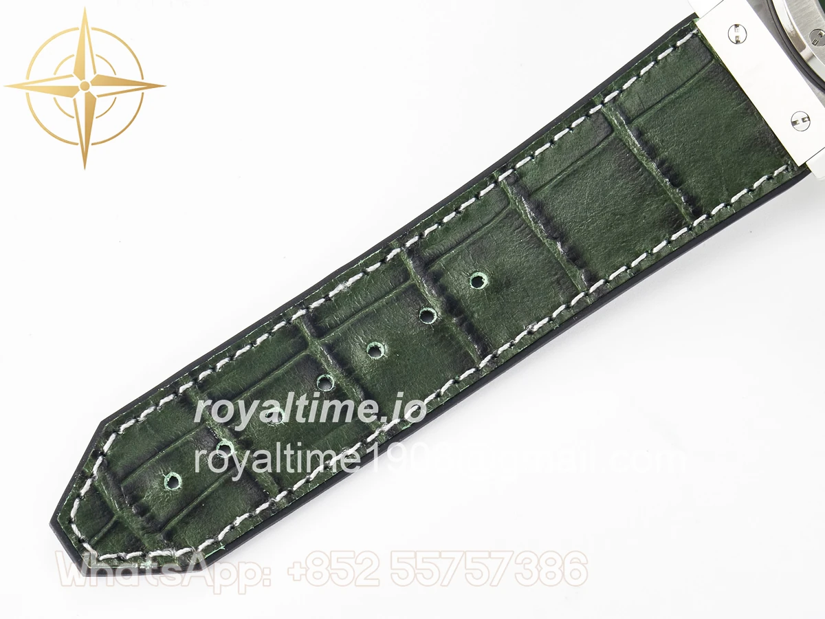 Hublot Classic Fusion 42mm SS JJF Green Dial on Green Gummy Leather Strap - Image 20