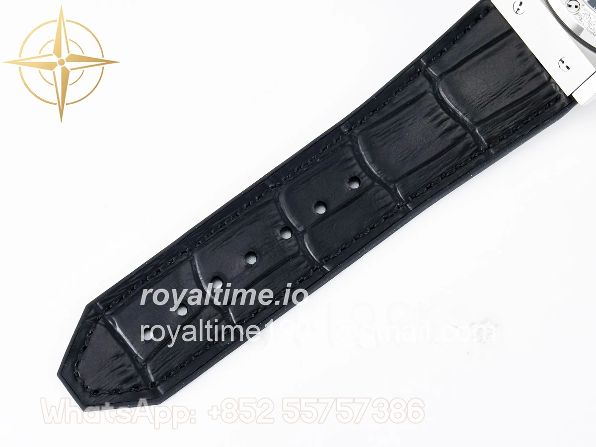 Hublot Classic Fusion Bang 42mm HBF Black Dial Diamonds Bezel on Black Leather Strap A2892 - Image 20