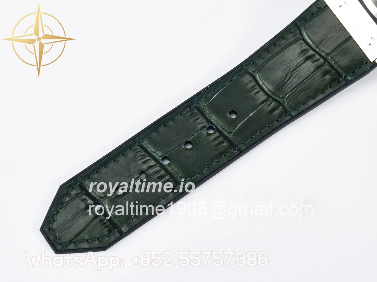 Hublot Classic Fusion Bang 42mm HBF Green Dial Diamonds Bezel on Green Leather Strap A2892 - Image 20