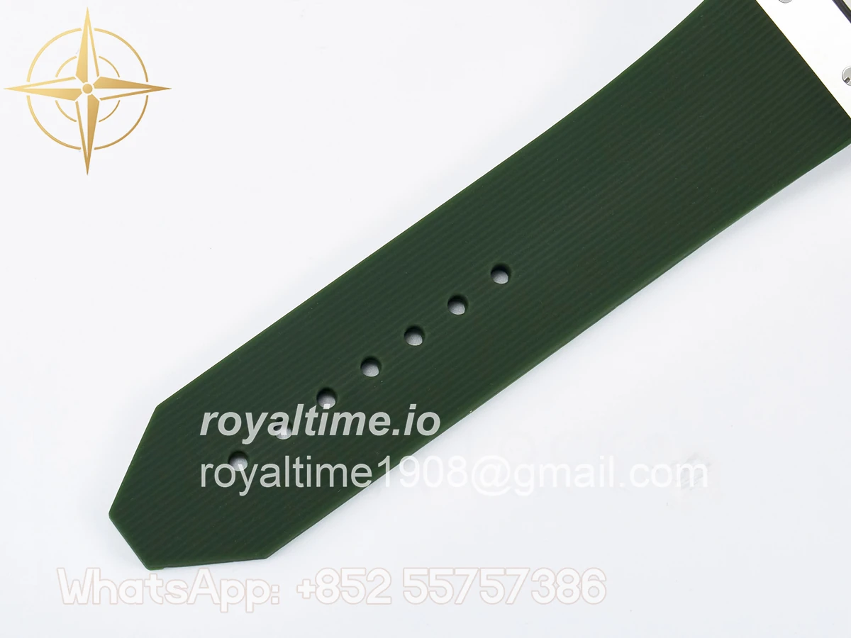 Hublot Classic Fusion Bang 42mm HBF Green Dial Diamonds Bezel on Green Rubber Strap A2892 - Image 20