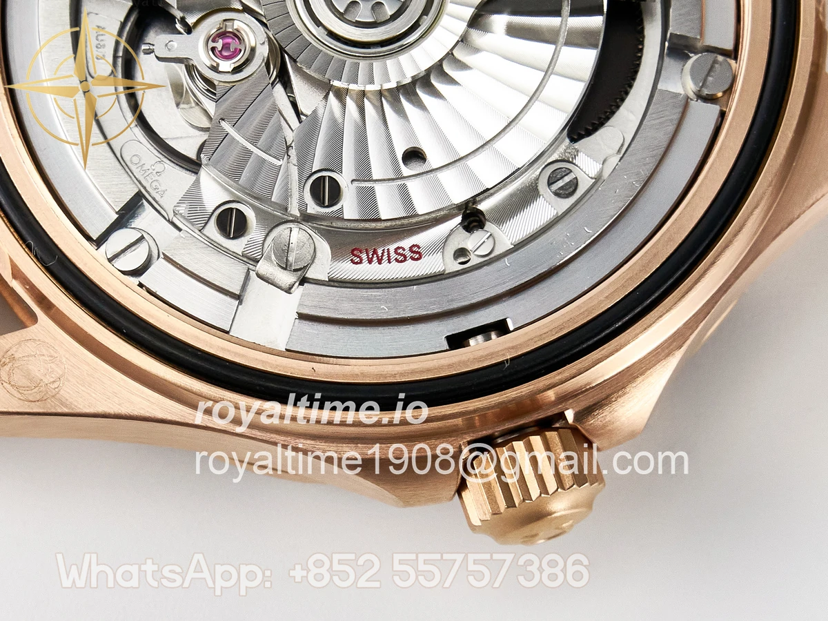 Omega Seamaster 300M Diver Rose Gold VSF Black Dial on Mesh Bracelet A8806 - Image 20