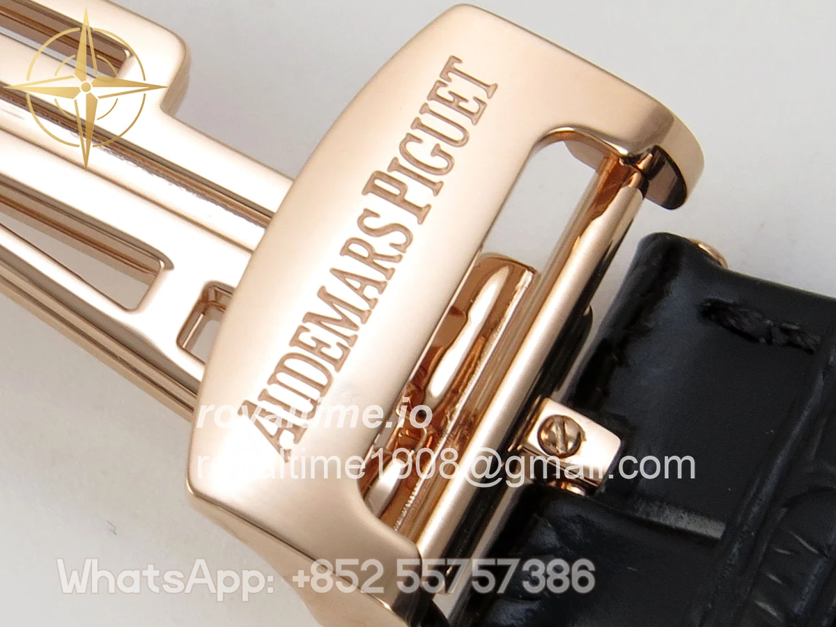 Audemars Piguet Royal Oak Chrono 26240 RG DDF Black Dial on Black Leather Strap DD4401 Gain Weight (SW Dial) - Image 20