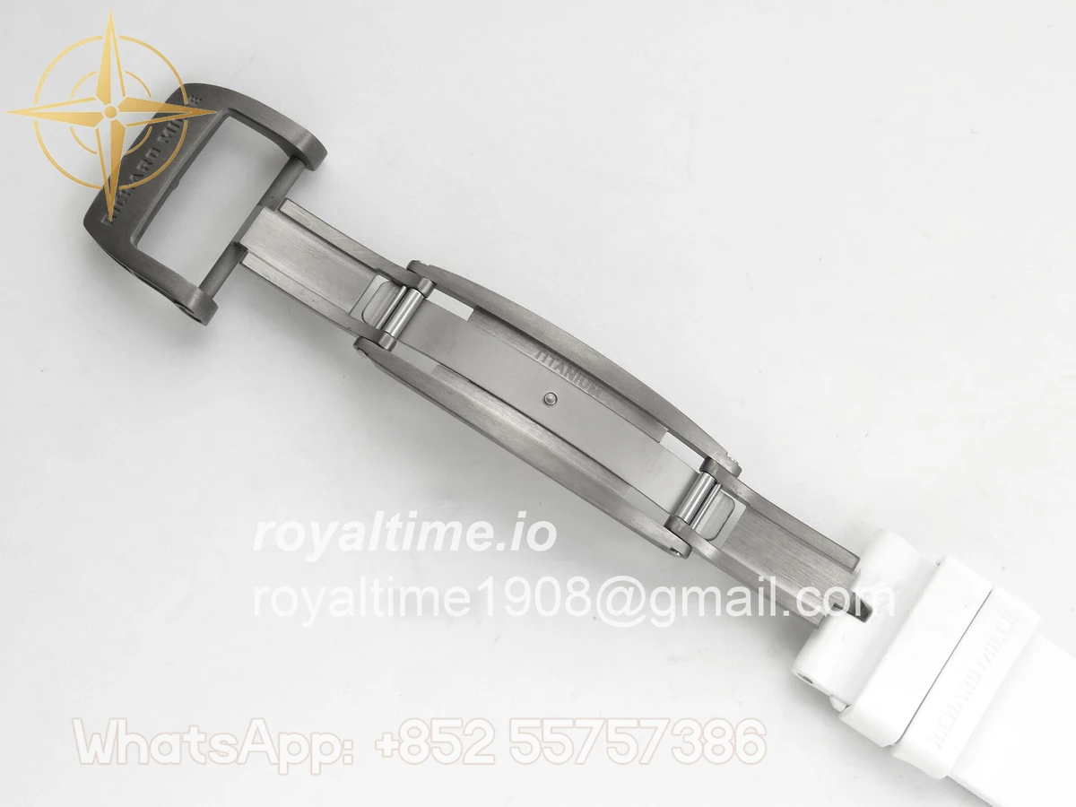 Richard Mille RM055 Black Ceramic APSF on White Inner Bezel on White Rubber Strap RMUL2 - Image 20