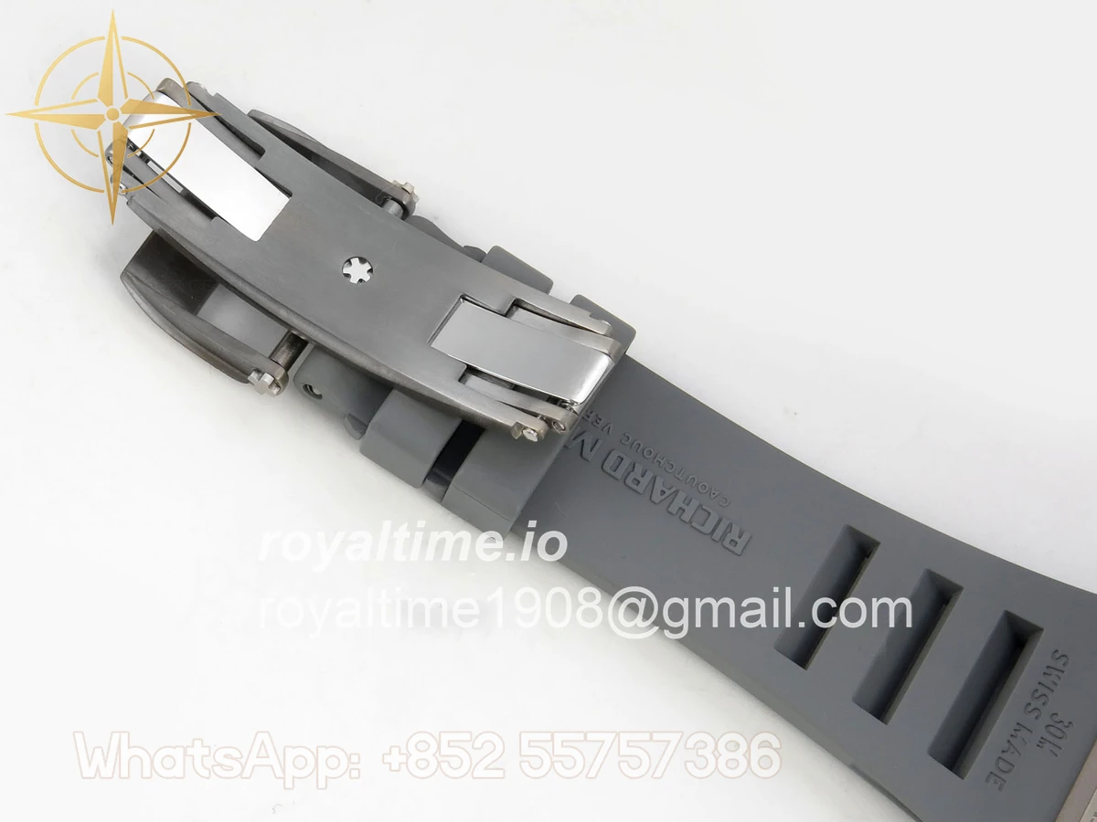 Richard Mille RM055 Gray Ceramic MLF on Gray Rubber Strap RMUL2 V2 (Brushed Ribs) - Image 20