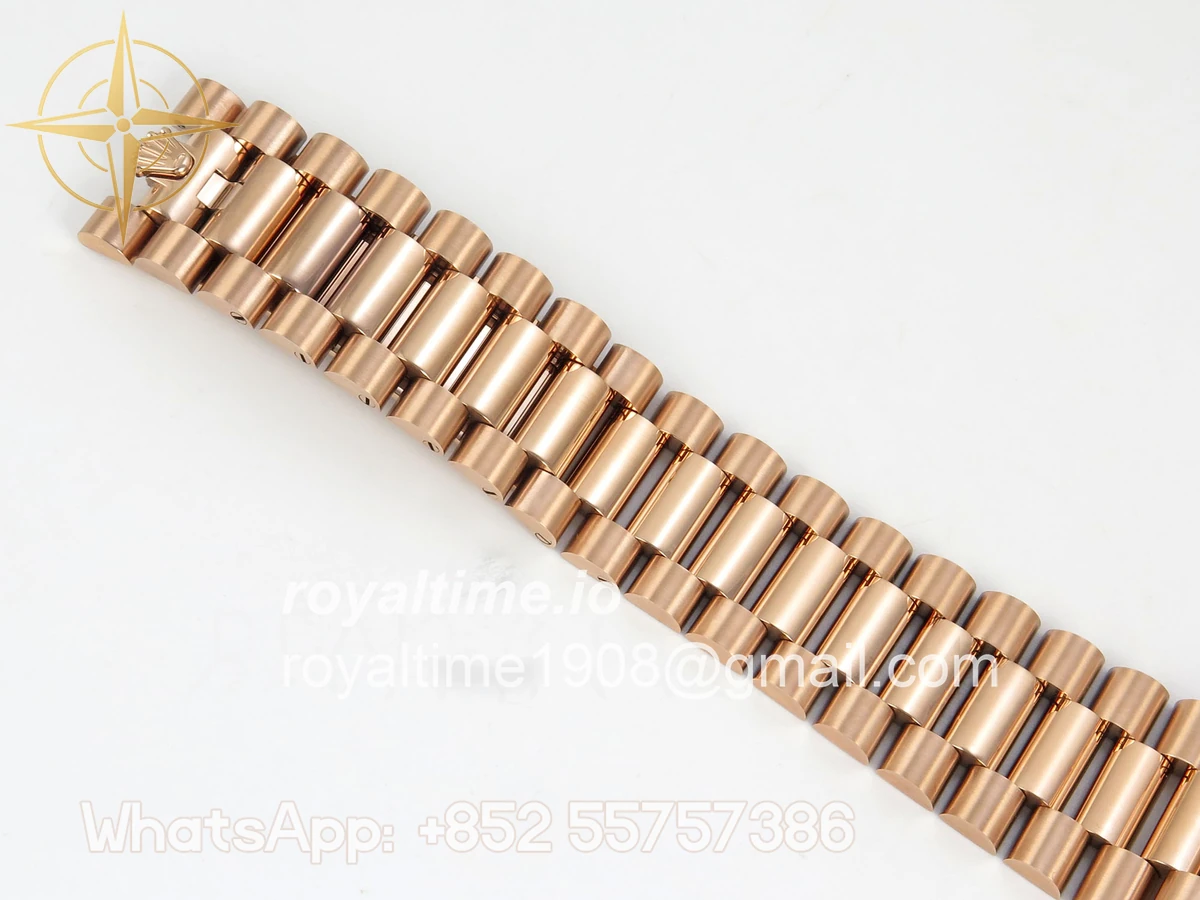 Rolex DayDate 40 RG QF 904L Steel Black Stick Dial on President Bracelet VR3255 V8 (Gain Weight) - Image 21