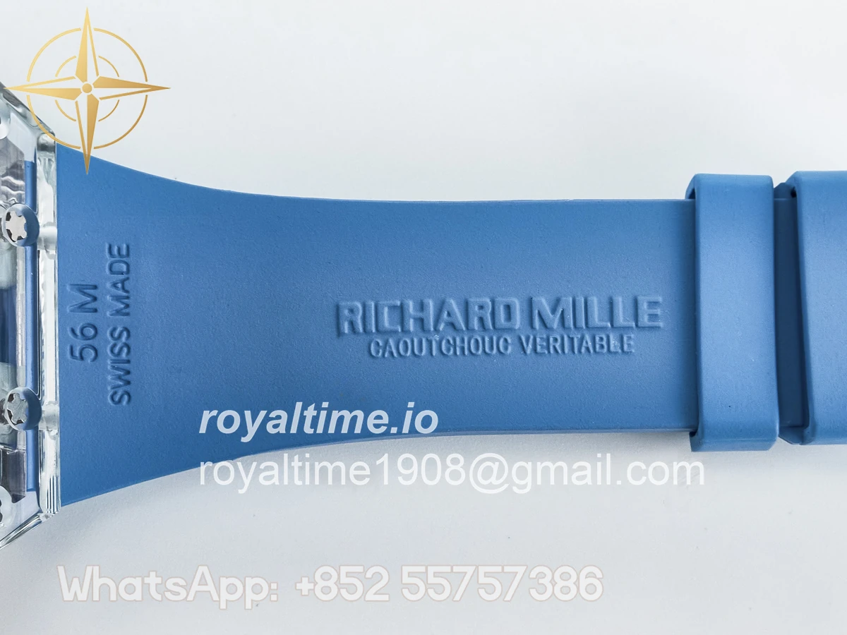Richard Mille RM53-02 Transparent Tourbillon RMF Skeleton Dial on Blue Rubber Strap - Image 21