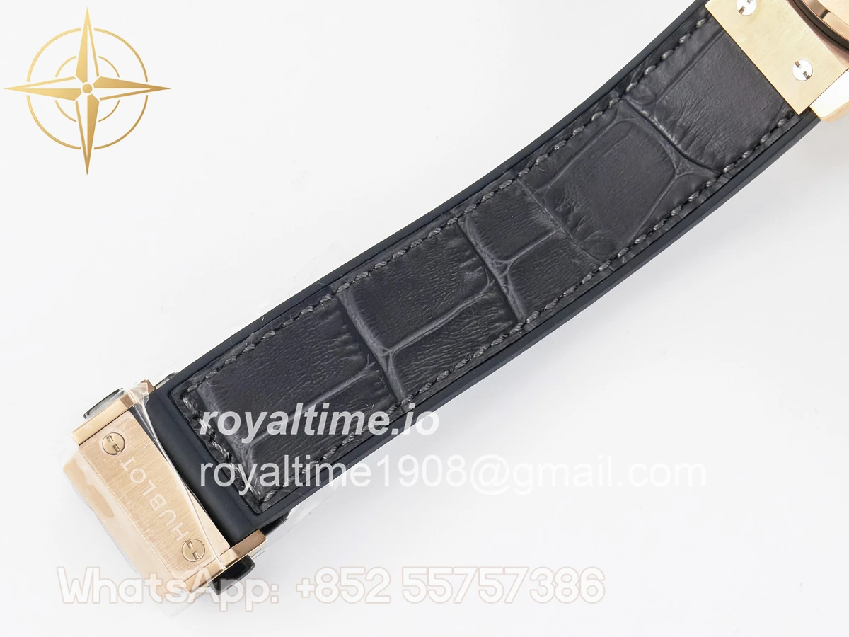 Hublot Classic Fusion 38mm RG JJF Gray Dial on Black Gummy Leather Strap - Image 21