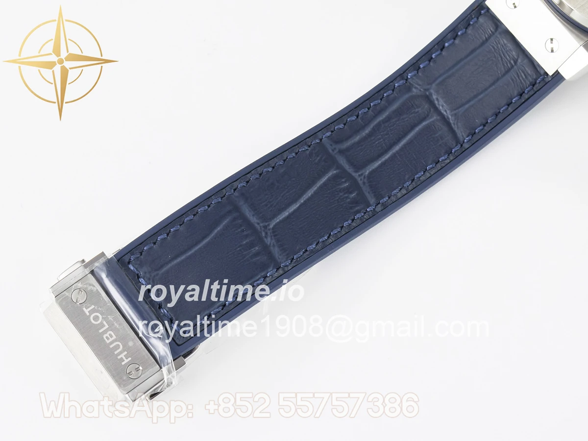 Hublot Classic Fusion 38mm SS JJF Blue Dial on Blue Gummy Leather Strap - Image 21