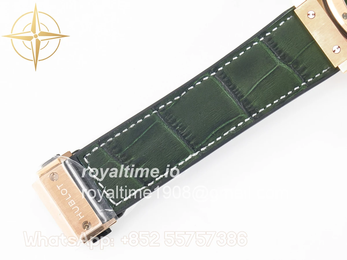 Hublot Classic Fusion 42mm RG JJF Green Dial on Green Gummy Leather Strap - Image 21