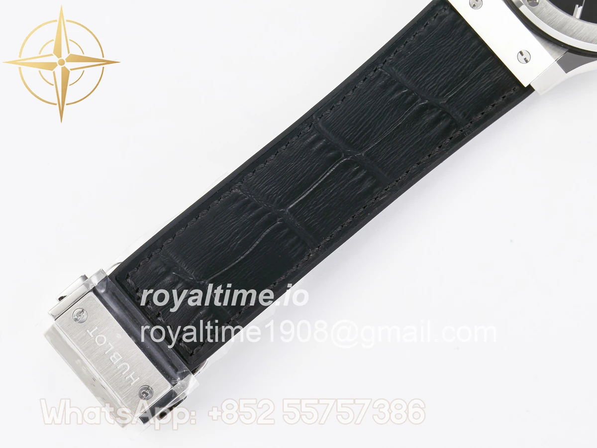 Hublot Classic Fusion 42mm SS JJF Black Dial on Black Gummy Leather Strap - Image 21