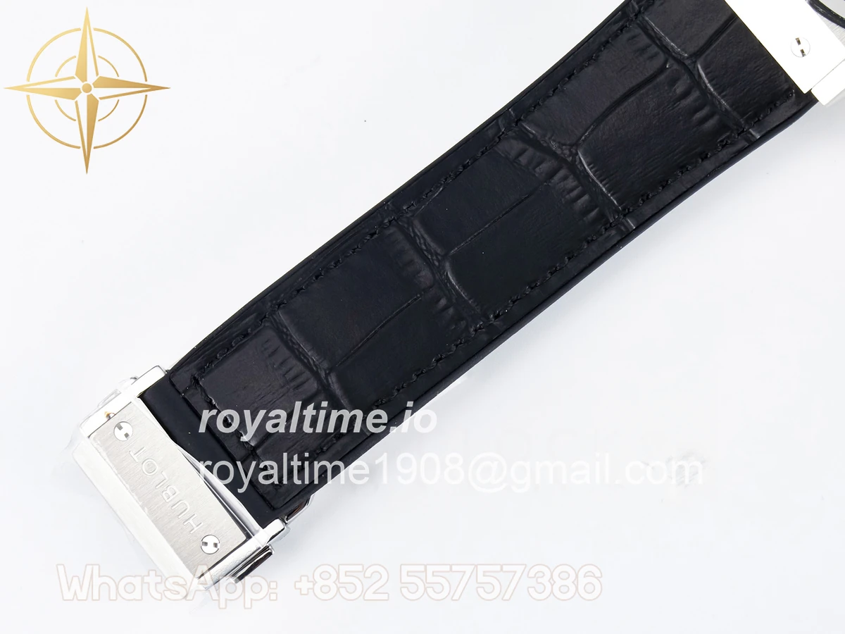 Hublot Classic Fusion Bang 42mm HBF Black Dial Diamonds Bezel on Black Leather Strap A2892 - Image 21