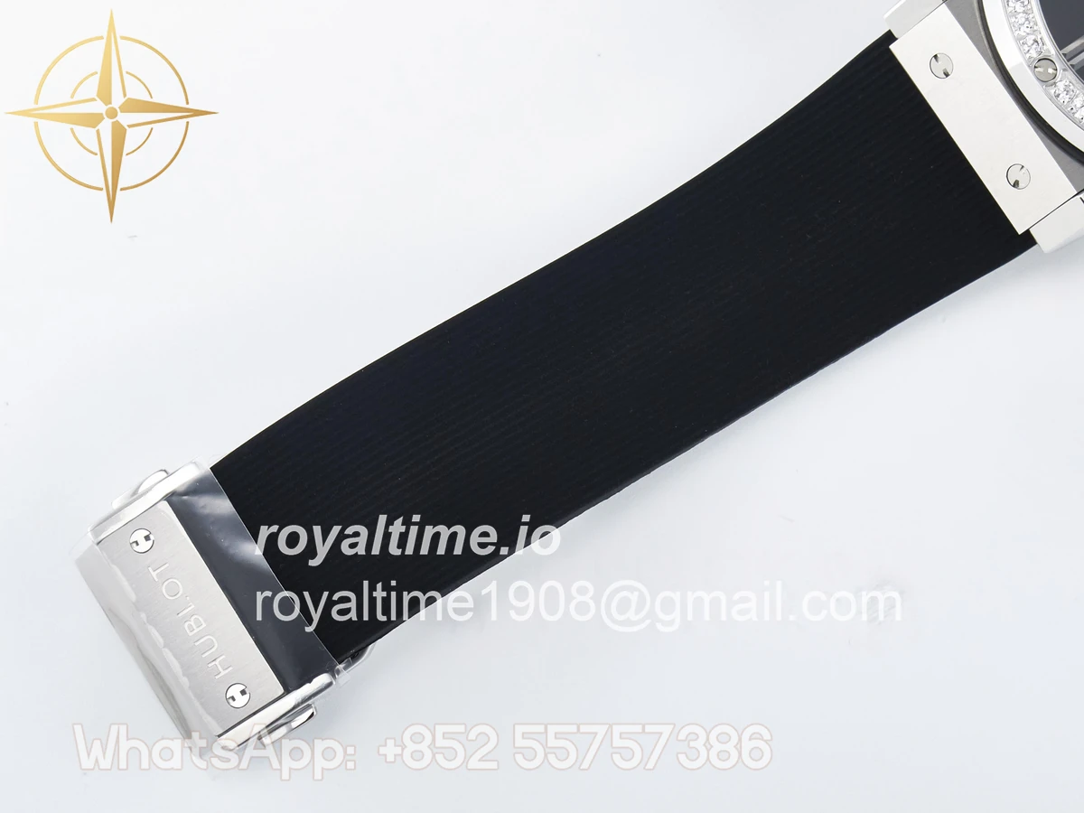 Hublot Classic Fusion Bang 42mm HBF Black Dial Diamonds Bezel on Black Rubber Strap A2892 - Image 21