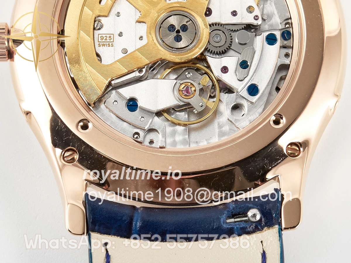 Jaeger-LeCoultre Master Ultra Thin Moon RG Z+F Blue Dial on Blue Leather Strap SA925 - Image 21