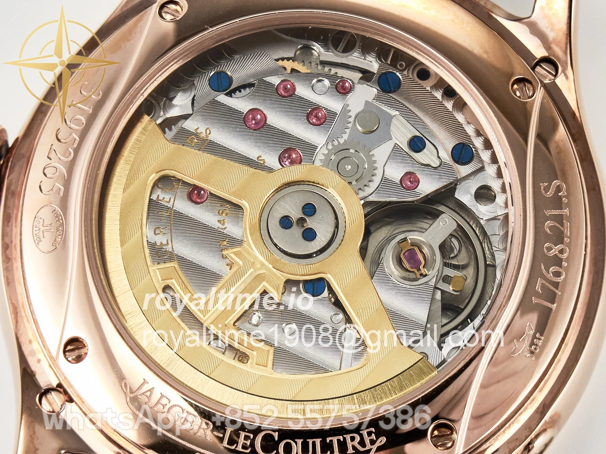 Jaeger-LeCoultre Master Ultra Thin Perpetual Calendar RG V9F Cream Dial Diamonds Bezel on Brown Leather Strap A868 V2 - Image 21