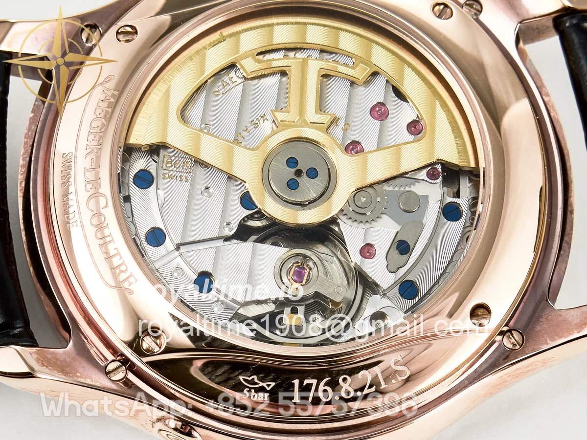 Jaeger-LeCoultre Master Ultra Thin Perpetual Calendar RG V9F White Dial Diamonds Bezel on Black Leather Strap A868 V2 - Image 21