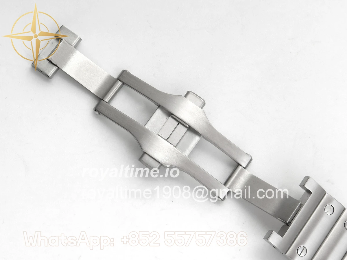 Cartier Santos de Cartier Skeleton SS MLF Skeleton Blue Skeleton Dial Blue Bezel on SS SmartLink Bracelet 9611MC - Image 21