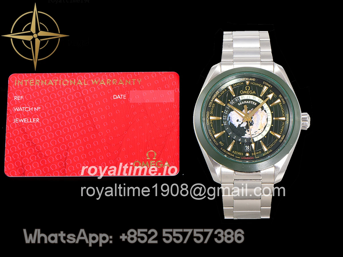 Omega Seamaster Aqua Terra Worldtimer Master Chrononometer Green Dial on Bracelet - Image 21