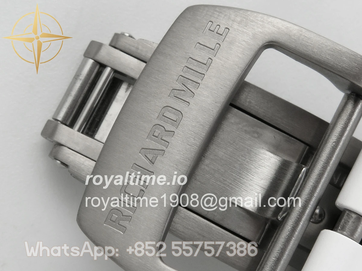 Richard Mille Custom RM055 Black Ceramic ZGF White Inner Bezel on White Rubber Strap Vaucher Manufacture Fleurier Movement (Free Sprung) - Image 21