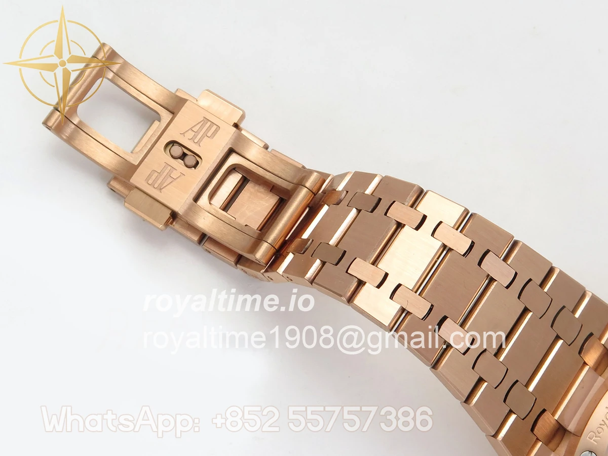 Audemars Piguet Royal Oak Chrono 26240 Frosted RG DDF Blue Dial on RG Bracelet DD4401 - Image 21