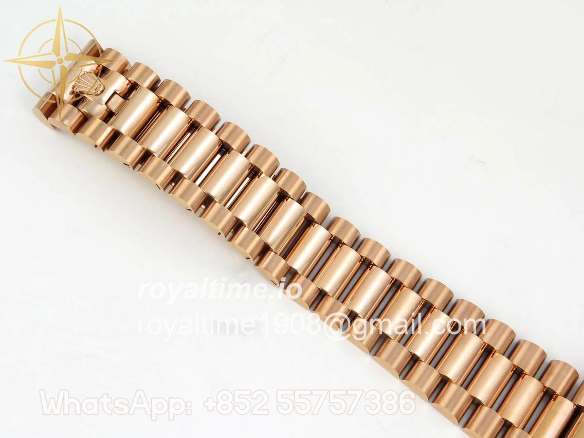 Rolex Day Date 36 RG QF 904L Steel Green Roman Dial on President Bracelet A2836 V3 - Image 21