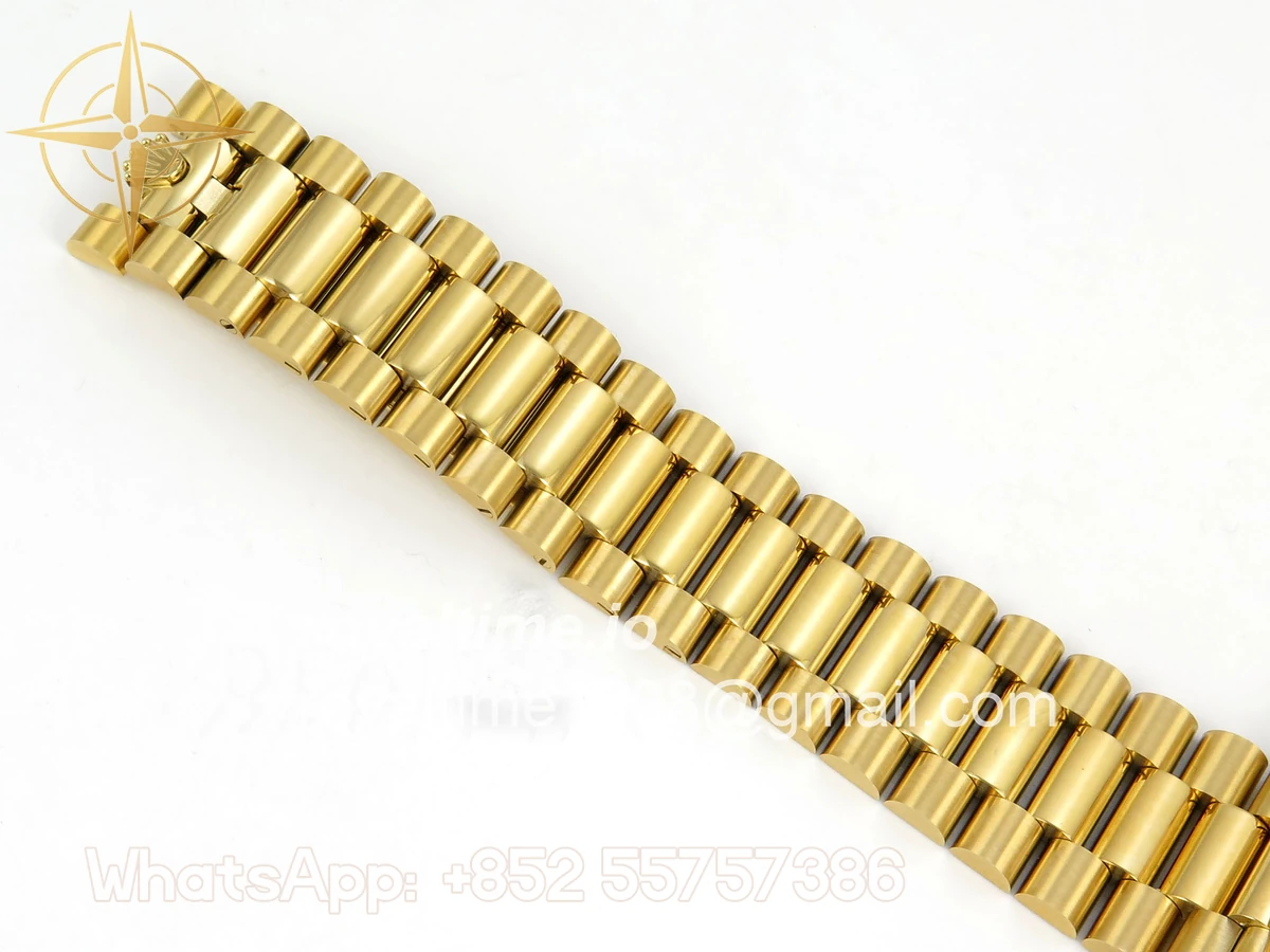 Rolex Day Date 40 YG TMF Green Roman Dial on President Bracelet VR3255 (Weighted) 208g - Image 21