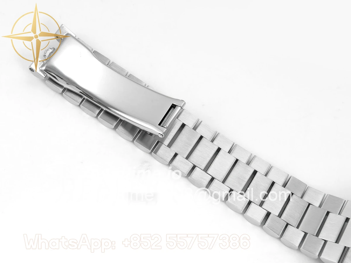 Rolex DayDate 40 SS QF 904L Steel Blue Stick Dial on President Bracelet VR3255 V8 (Gain Weight) - Image 22