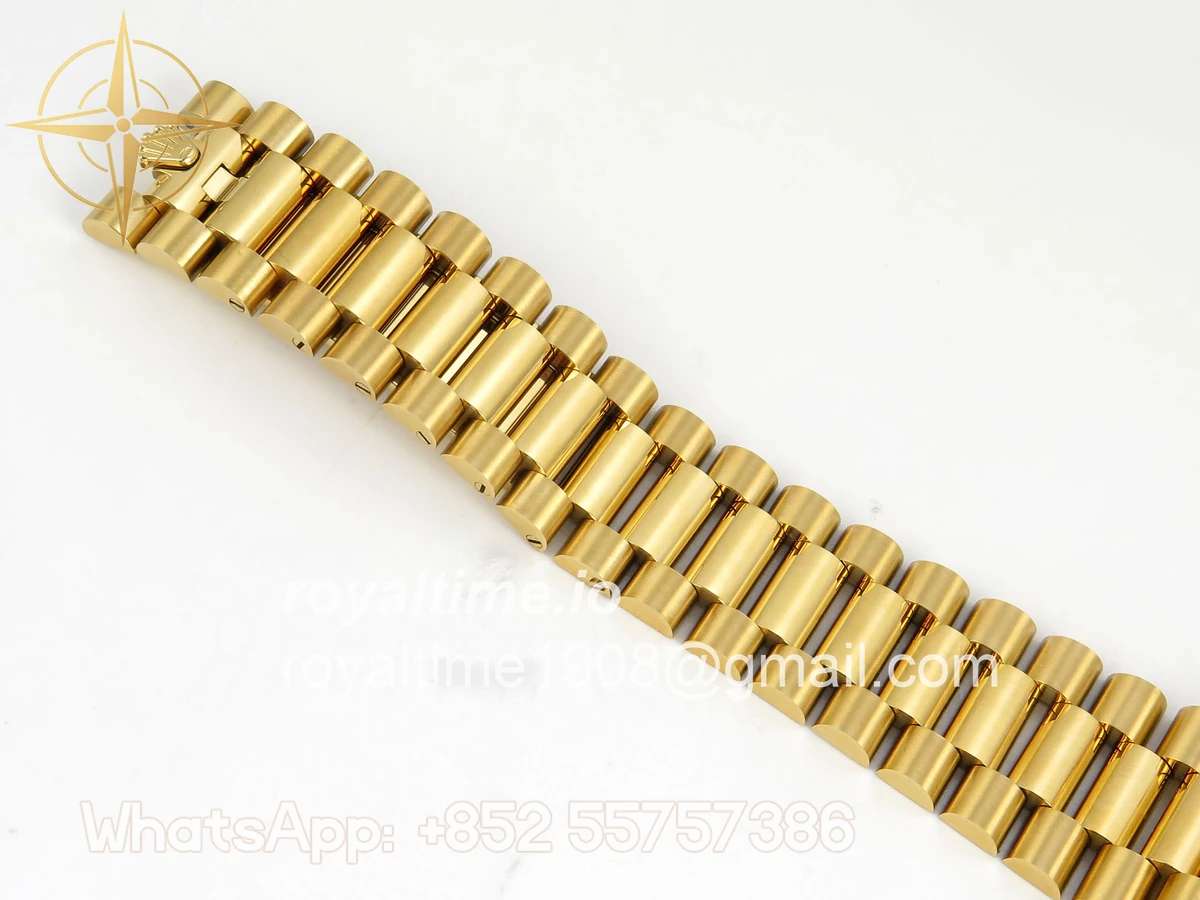 Rolex DayDate 40 YG QF 904L Steel Green Ombre Roman Dial on President Bracelet VR3255 V8 (Gain Weight) - Image 22