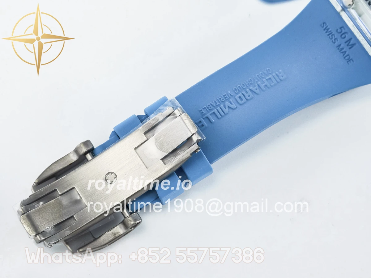 Richard Mille RM53-02 Transparent Tourbillon RMF Skeleton Dial on Blue Rubber Strap - Image 22