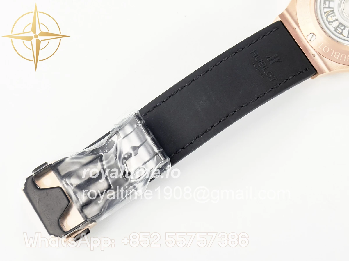 Hublot Classic Fusion 38mm RG JJF Black Dial on Black Gummy Leather Strap - Image 22
