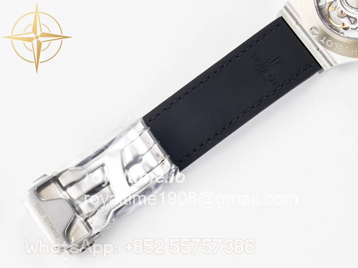 Hublot Classic Fusion 38mm SS JJF Black Dial on Black Gummy Leather Strap - Image 22