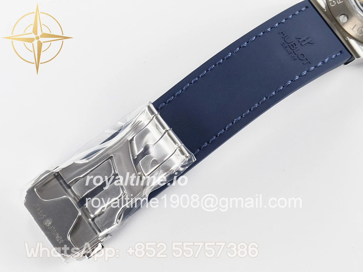 Hublot Classic Fusion 38mm SS JJF Blue Dial on Blue Gummy Leather Strap - Image 22