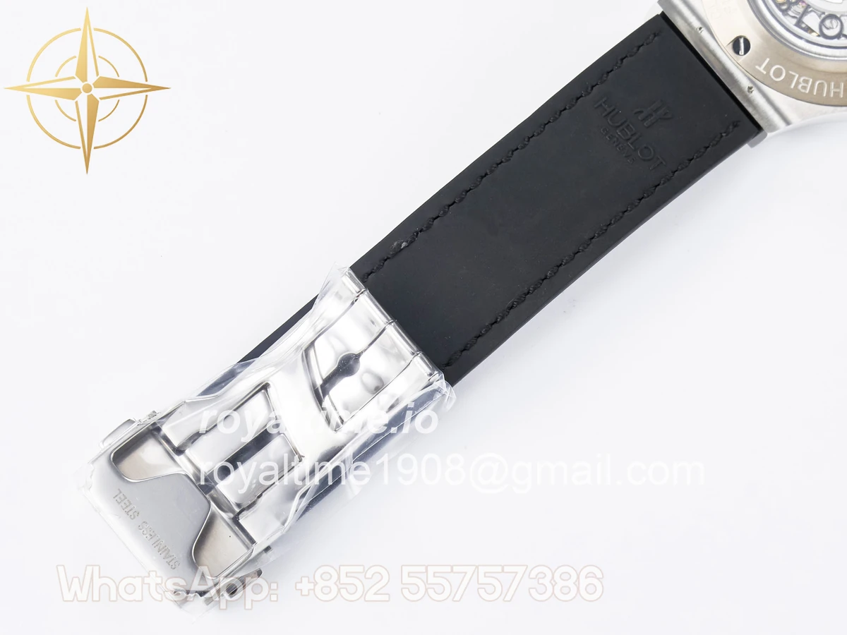 Hublot Classic Fusion 38mm SS JJF Gray Dial on Black Gummy Leather Strap - Image 22