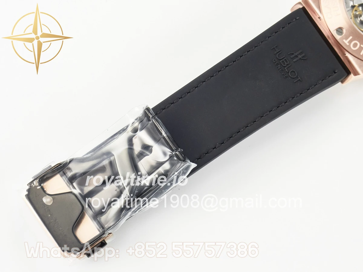 Hublot Classic Fusion 42mm RG JJF Black Dial on Black Gummy Leather Strap - Image 22