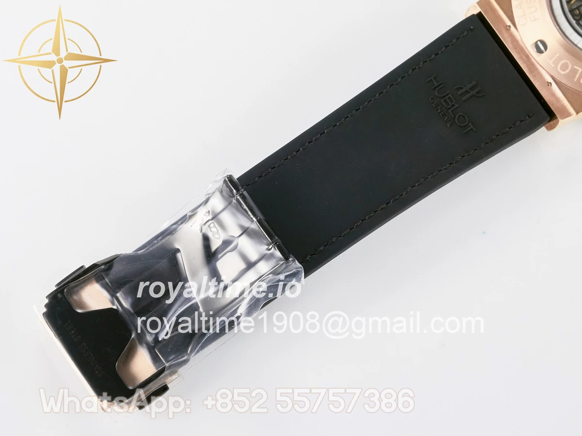 Hublot Classic Fusion 42mm RG JJF Gray Dial on Black Gummy Leather Strap - Image 22
