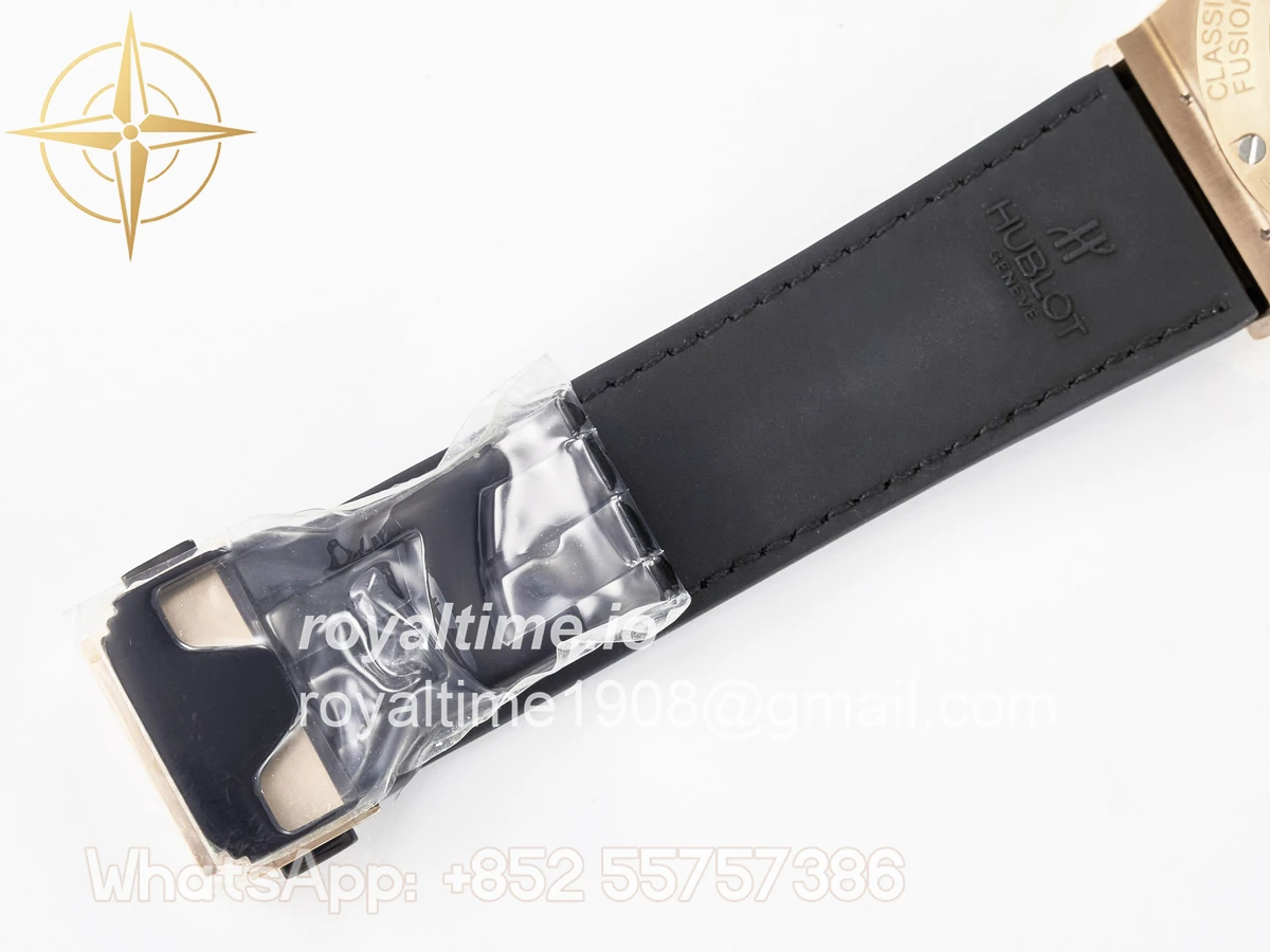 Hublot Classic Fusion 42mm RG JJF White Dial on Black Gummy Leather Strap - Image 22
