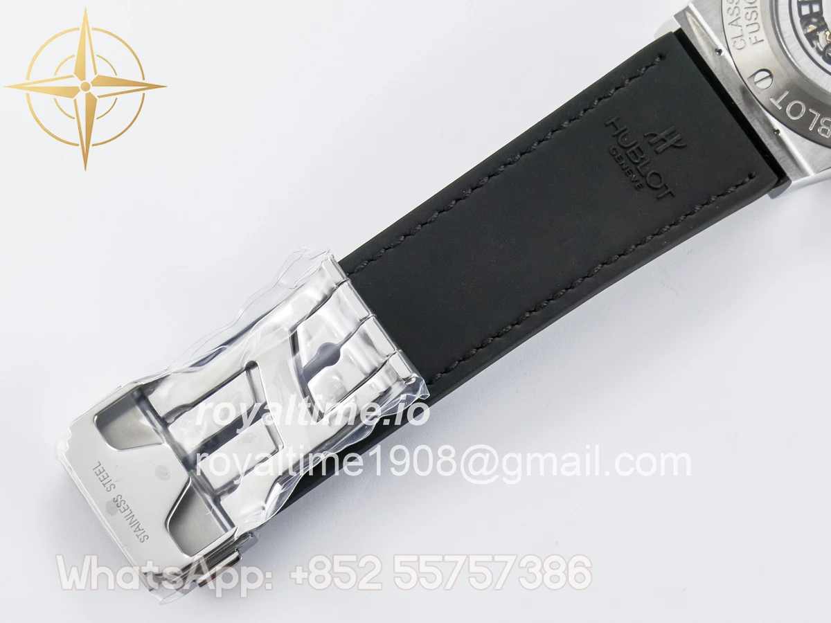 Hublot Classic Fusion 42mm SS JJF Gray Dial on Black Gummy Leather Strap - Image 22
