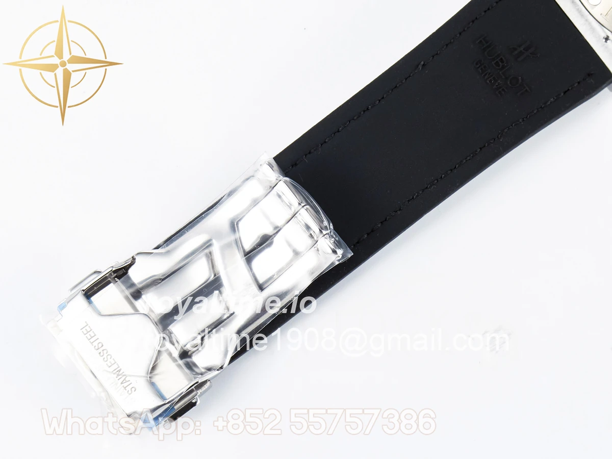 Hublot Classic Fusion Bang 42mm HBF Black Dial Diamonds Bezel on Black Leather Strap A2892 - Image 22