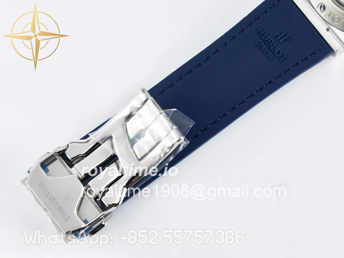 Hublot Classic Fusion Bang 42mm HBF Blue Dial on Blue Leather Strap A2892 - Image 22