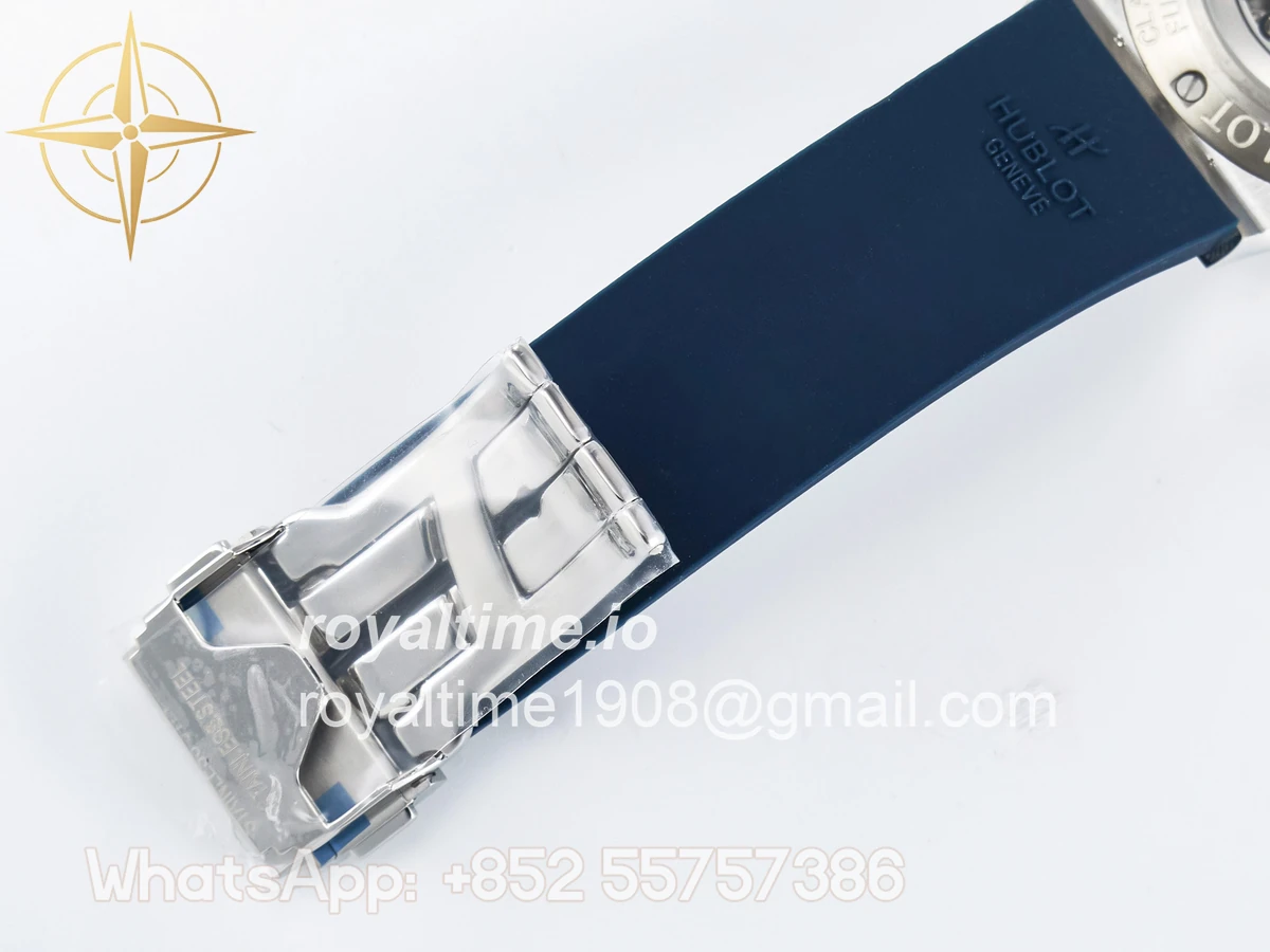 Hublot Classic Fusion Bang 42mm HBF Blue Dial on Blue Rubber Strap A2892 - Image 22