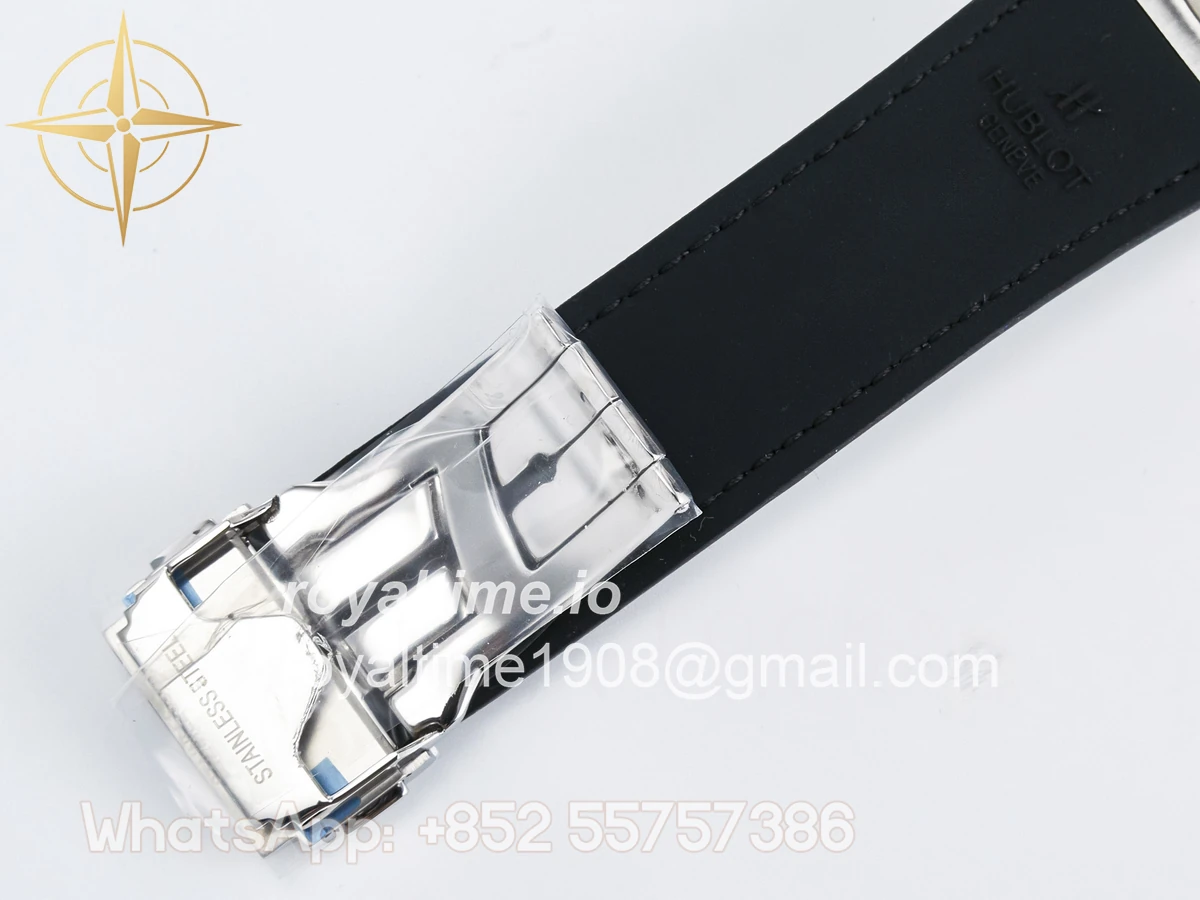 Hublot Classic Fusion Bang 42mm HBF Gray Dial Diamonds Bezel on Gray Leather Strap A2892 - Image 22