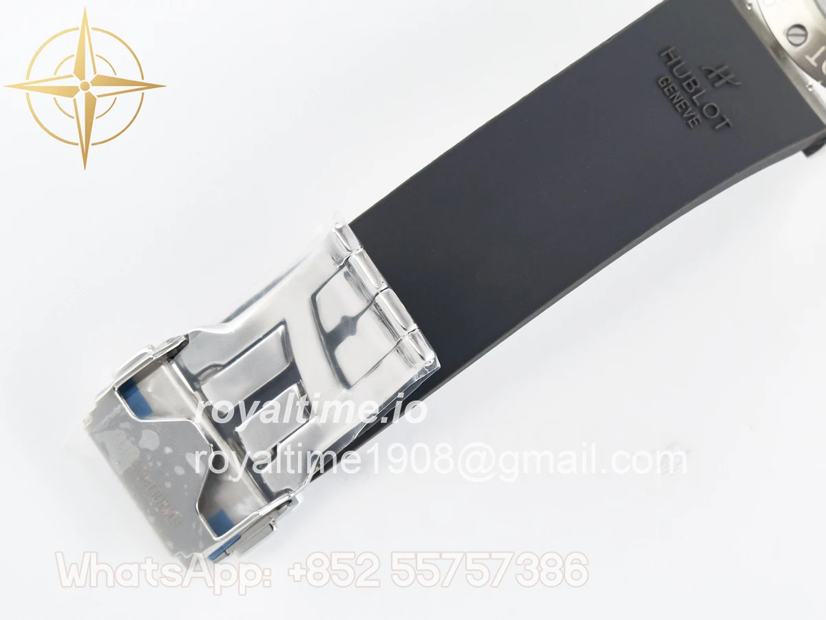 Hublot Classic Fusion Bang 42mm HBF Gray Dial Diamonds Bezel on Gray Rubber Strap A2892 - Image 22