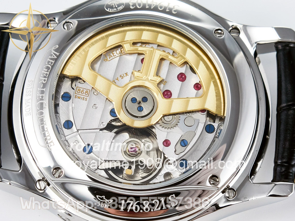 Jaeger-LeCoultre Master Ultra Thin Perpetual Calendar SS V9F White Dial Diamonds Bezel on Black Leather Strap A868 V2 - Image 22