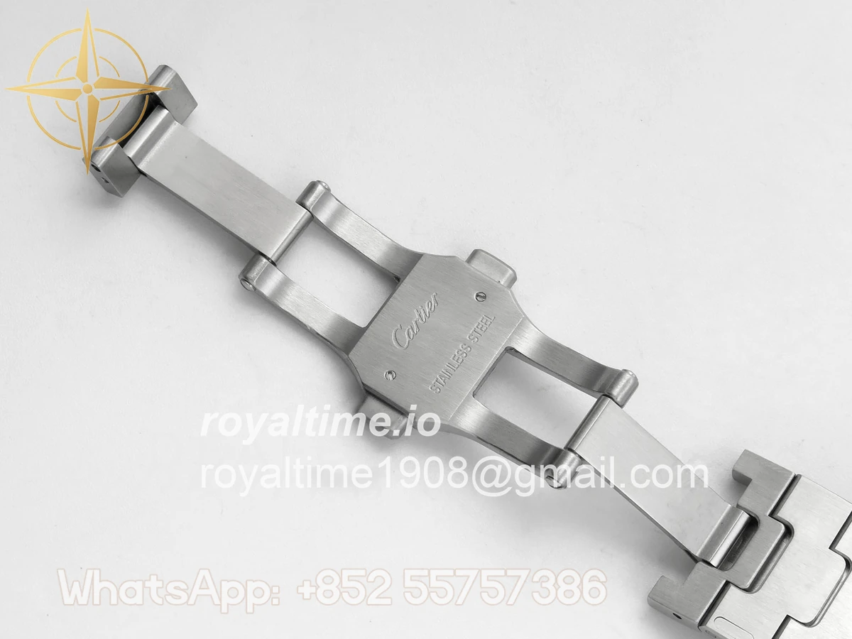 Cartier Santos de Cartier Skeleton SS MLF Skeleton Blue Skeleton Dial Blue Bezel on SS SmartLink Bracelet 9611MC - Image 22