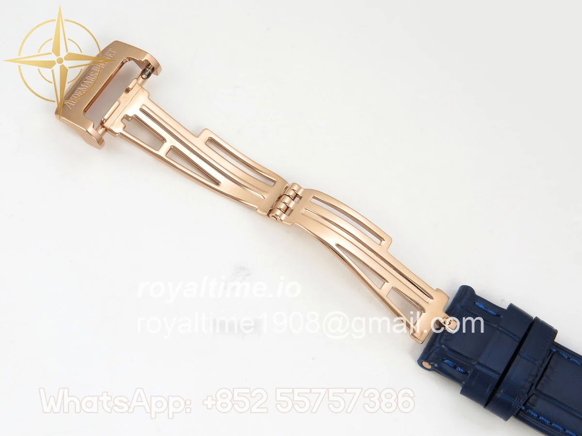 Audemars Piguet Royal Oak Chrono 26240 RG DDF Blue Dial on Blue Leather Strap DD4401 Gain Weight (SW Dial) - Image 22