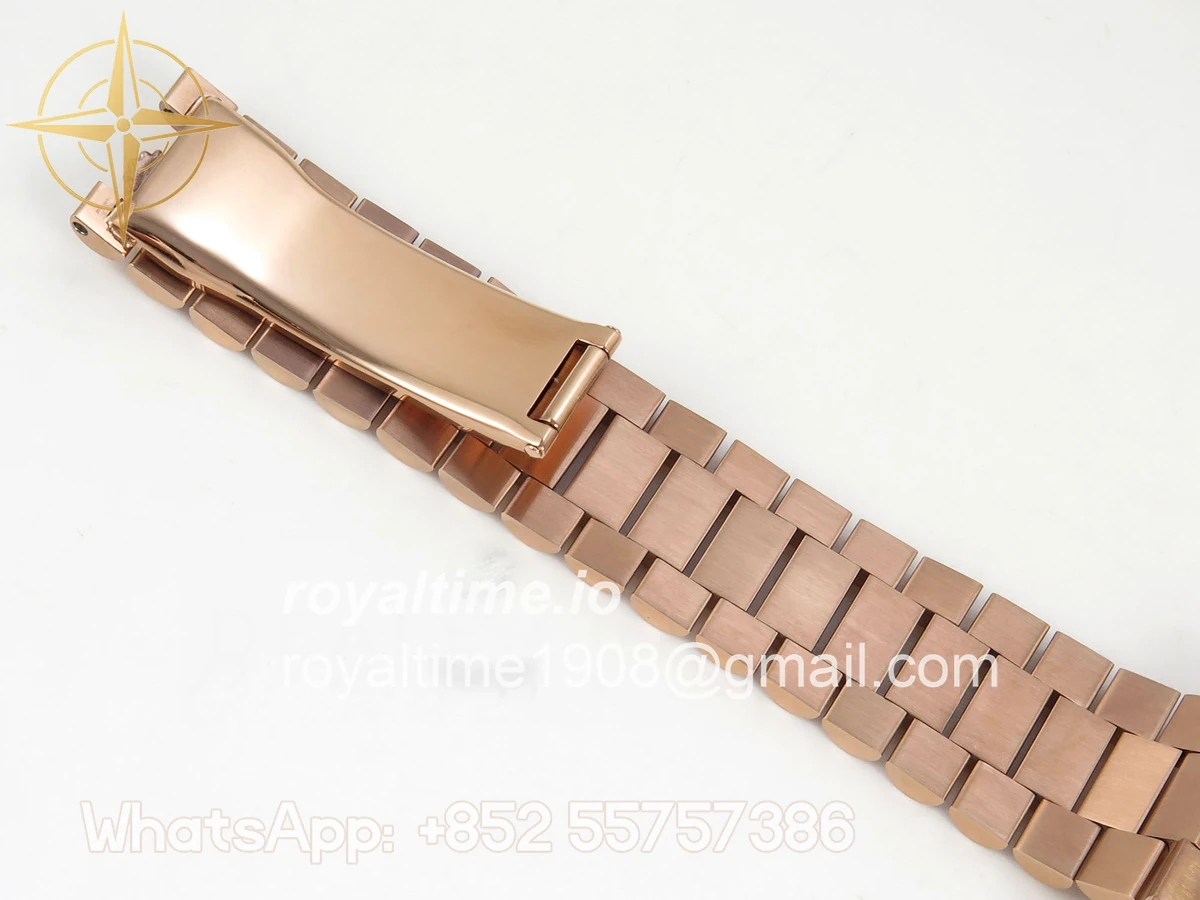 Rolex DayDate 40 RG QF 904L Steel Brown Crystal Dial on President Bracelet VR3255 V8 (Gain Weight) - Image 22