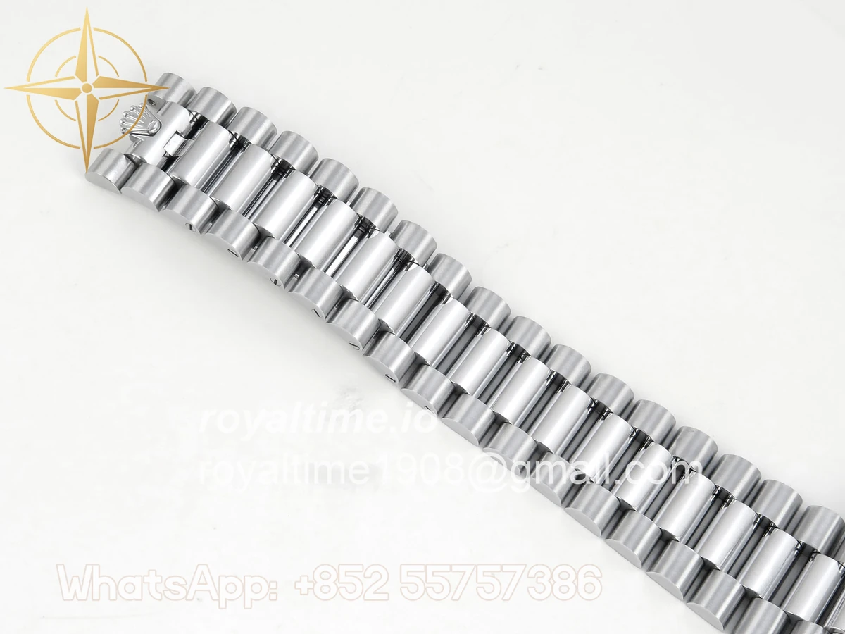 Rolex DayDate 40 SS QF 904L Steel Blue Ombre Roman Dial on President Bracelet VR3255 V8 (Gain Weight) - Image 22